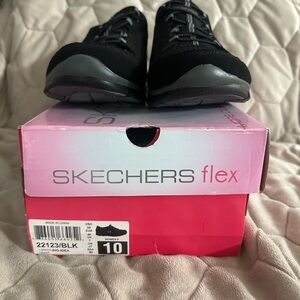 Skechers Flex Black Athletic Shoes